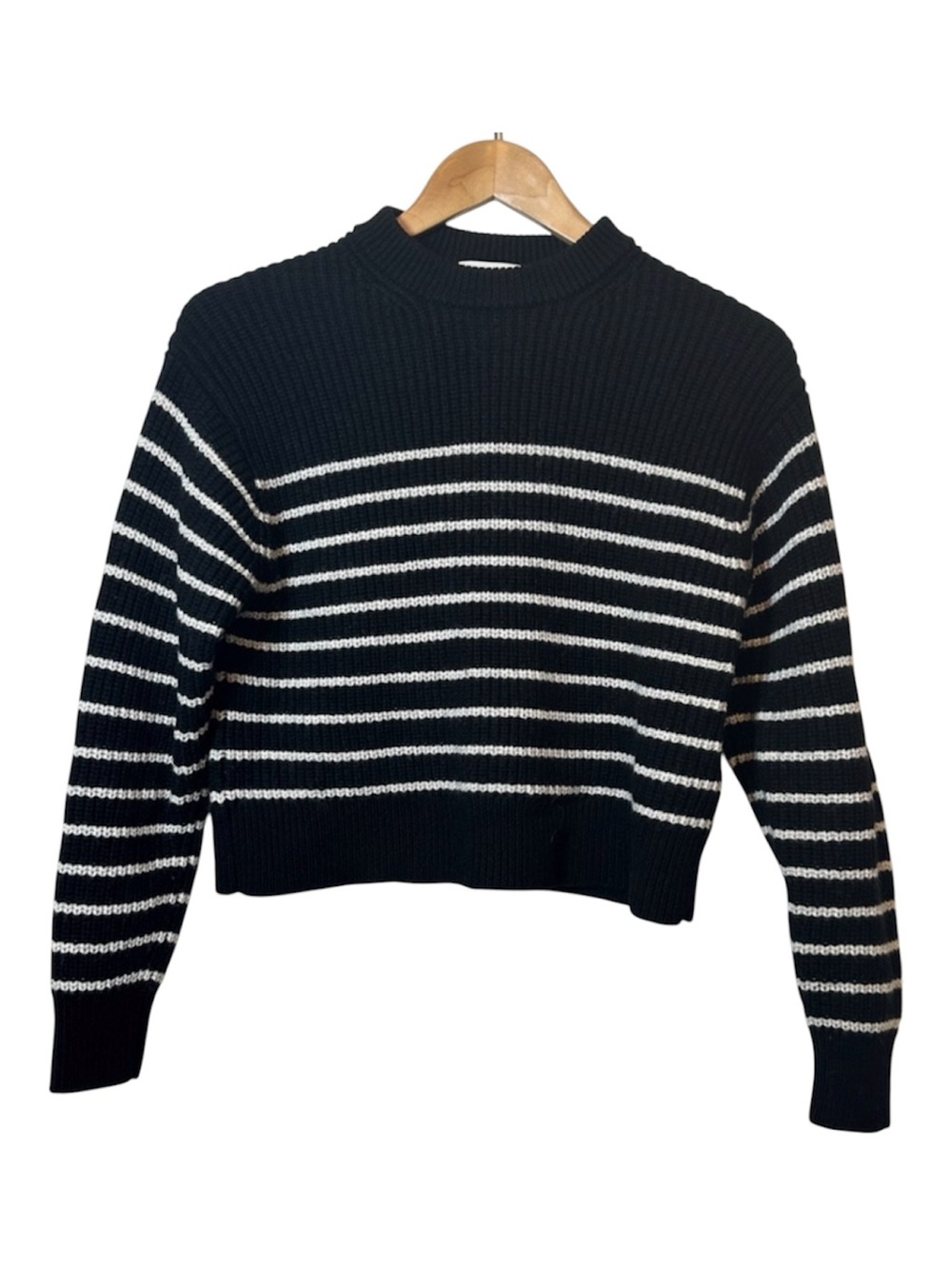 Wilfred Black & White Stripe Wool Sweater